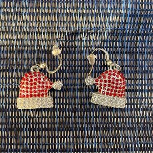 Santa Hat Rhinestone Earrings